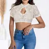 Camiseta de encaje con puntadas pequeñas para mujer, de temporada baja para festivales de cerveza de Halloween, transfronteriza
