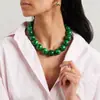 Colar de Contas da Moda Transfronteiriça da Amazon 2026 com Design Exagerado e Joia Colorida para Clavícula para Banquetes e Festas