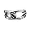 Anillo retro para mujer con personalidad, estilo frío, sencillo y moderno, tejido envolvente, boca abierta y sonrisa.