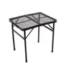 Venta CalienteMesa Plegable de Malla de Hierro para Camping al Aire Libre con Estante de Almacenamiento Ajustable, Mesa de Comedor de Aleación de Aluminio con Altura Ajustable