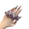 Scrunchie Morado Brillante Versátil de Moda Estilo Coreano, Goma para el Cabello de Satén de Color Sólido Duradera y Exquisita, Banda Elegante para el Cabello