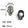 Accesorios para zapatos con agujeros transfronterizos, hebillas punk con agujeros y aleación decorativa con diamantes de imitación y calavera oscura.