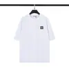 Camisetas Casuais Curtas Bordadas no Peito com Etiqueta Pequena, de Pedra Americana de Alta Qualidade, para Homens e Mulheres, Venda por Atacado