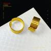 Anillo Vintage Chapado en Oro de Latón Anillo de Seis Palabras para Hombre Venta Directa de Fábrica Joyería al por Mayor