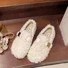 Zapatos de Algodón Cálido con Felpa para Persona Perezosa Invierno Estilo Coreano Suela Plana Slip-on Mocasines Zapatos de Piel Felpa para Mujer 2026