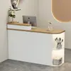 Mostrador de caja registradora simple y moderno para tiendas de ropa, mesa de bar pequeña, escritorio de recepción para salones de belleza, recepción para tiendas de ropa para mujer