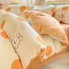 Conjunto de Cama Estudantil de Algodão Puro Fresco de Quatro Peças para a Temporada Estudantil com Capa de Edredom, Lençol de Elástico e Conjunto de Três Peças, Roupa de Cama Modelo Novo 2025