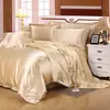 Amazon Conjunto de Color Sólido Imitación Seda, Conjunto de Dormir Suave como la Seda, Conjunto de Cuatro Piezas de Hielo de Seda Lavable, Conjunto de Cuatro Piezas Refrigerante al por Mayor