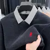 Suéter de Terciopelo Grueso de una Pieza para Hombre Nueva Camisa Cuello Falso Dos Piezas Invierno Cálido Manga Larga Camiseta de Punto Base