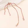 Pulsera con Colgante Deslizante de Cobre Chapado en Oro de 18 Quilates Plata Gruesa Diamante Pulsera DIY Collar Accesorios de Joyería