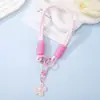 Pingente de cordão de celular trançado feito à mão com fivela dupla INS, chaveiro de miçangas fofo, acessório DIY, chaveiro de bolsa anti-perda feito à mão