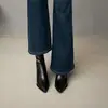 Botines de tacón alto con punta para mujer, nuevos 2026 otoño e invierno, tacón grueso versátil, elegantes y estilizados, botas marrones ajustadas de estilo retro coreano