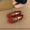 Zapatos de Salón Planos Estilo Ballet Vintage de Punta Redonda y Boca Baja para Mujer 2025 Primavera y Otoño Nuevos Estilo Francés Hada Mary Jane Planos