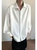 Camisa de manga larga de seda de hielo para hombre, estilo DK, fina de verano, holgada, casual, con caída, secado rápido, elegante