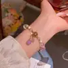 Pulseira Popular de Pérolas com Contas para Meninas, Luxo Leve, Temperamento de Alto Padrão, Pulseira Olho de Gato, Nova Joia de Mão Atacado