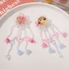 Niña dulce flor de cristal súper hada borla larga diy tejido a mano con cuentas accesorios para el cabello tocado material venta al por mayor