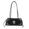 Bolsa de mão bordada vintage Yaozi para mulheres, nova coleção outono/inverno 2026, design artístico de nota musical, bolsa de ombro estilosa e única
