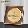 Medalla Autorizada de Madera 2025 Regalo Empresarial Proceso de Impresión Plana Placa de Lámina Dorada Certificado de Nombramiento