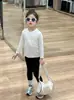 Coleção Nova Primavera 2026 Estilo Coreano Roupas Infantis Meninas Jaqueta com Capuz Renda Patchwork Laço Casaco Color Block
