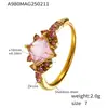 Xinyixin Europa e Estados Unidos aço inoxidável incrustado quadrado diamante zircônia anel totalmente cravejado de diamantes abertura lateral anel de cauda ajustável não desbota