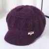 Moda de Invierno para Personas Mayores, Gorro de Lana Tejido Grueso Cálido con Terciopelo para Abuela, Gorro para Mamá de Mediana Edad y Personas Mayores