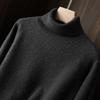 Vestido de Lã 100% Puro Outono Inverno Feminino Comprimento Médio Base Gola Alta Tamanho Grande Suéter Solto Saia Tricô de Joelho