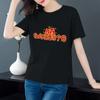 [100% Algodão] Camiseta de algodão casual solta de verão para mulheres 2024 gola redonda manga curta barra fendida camiseta de algodão estampada