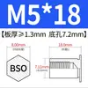 Espárrago Roscado Remachable Hexagonal de Acero al Carbono / Espárrago Remachable para Agujero Ciego / Espárrago Roscado Remachable BSO-M2M4M5M6M8
