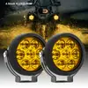 Farol LED de Alta Brilho para Motocicleta de 4,3 polegadas, Holofote Dupla Cor Amarelo e Branco de Alta Potência, Luz de Neblina Dianteira para Motocicleta