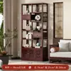 Estante de Exhibición Antiguo Estilo Chino Nuevo Gabinete de Múltiples Tesoros Estante de Almacenamiento de Té Soporte de Exhibición para Sala de Té Estante de Almacenamiento de Utensilios de Té Gabinete de Exhibición de Bambú Nan