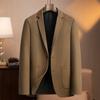 Traje de Lana Pura para Hombre Estilo Coreano Corte Delgado Traje 100% Lana Otoño e Invierno Algodón Engrosado Chaqueta de Lana de Moda
