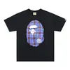 Camisetas de Marca de Moda Transfronteriza para Parejas para Hombres y Mujeres, Camiseta de Manga Corta con Cuello Redondo y Letras Digitales para Hombre, Cabeza de Mono Bape, Camiseta de Manga Corta para Mujer de Comercio Exterior