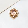 Colorido moda retrô elegante estilo luxo leve borda oca de cobre com incrustação de diamante conector de suspensão dupla DIY joias brincos colar