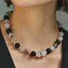 Cadena para clavícula de cuentas de ágata, nueva, temperamento, ágata natural, collar simple, en stock, joyería de nicho, temperamento para el uso diario