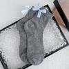 Calcetines con Lazo para Mujer Primavera y Verano Calcetines de Malla Fina Estilo Ballet para Niñas Transpirables Serie Miu Algodón Puro Calcetines de Mujer