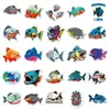 50 Ppiranha Personalidad Transfronterizo Animal Feroz Creativo Decorativo Taza de Agua Equipaje Patineta Teléfono Guitarra Pegatina