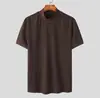 26 Transfronteriza Xiyin Amazon Más Vendido Nueva Camiseta de Manga Corta de Cuello Alto Delgado de Alta Gama para Hombre, Estilo de Negocios de Lujo Ligero