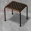 Cadeira de vime para uso doméstico, cadeira de vime trançado com encosto, cadeira de jantar individual para bebê, banquinho baixo, pequena cadeira de vime, banquinho com encosto