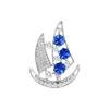 Nuevo y elegante broche de moda con diseño INS Sense Sailing para mujer, con circonita azul brillante, elegante y fino accesorio.
