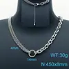 Colar de Aço Inoxidável Personalizado Transfronteiriço com Emendas para Homens e Mulheres, Corrente Cubana Tendência Streetwear com Corrente em Forma de O Colar 18K