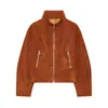 Moda femenina europea y americana transfronteriza AliExpress artículo más vendido chaqueta casual de cuero con cuello alto