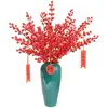 Fruta Roja Fruta de la Fortuna Adorno de Decoración de Año Nuevo Cubo de la Suerte Hoja de Ginkgo Dorada Fruta de la Prosperidad Flor de Nochevieja Flor Artificial