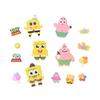 Serie Bob Esponja, accesorios de bricolaje de goma suave, funda para teléfono móvil, parche para agujero en zapatos, taza de enjuague bucal, pegatinas 3D estéreo