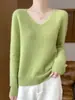 Cárdigan 100% Lana Pura para Mujer para Otoño e Invierno Transfronterizo, Suéter de Punto Holgado tipo Jersey Camisa Base