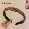 Diadema de Punto Trenzado Maillard Otoño Invierno para Mujer 2026 Nuevo Estilo Pinza para el Cabello Diaria para Exteriores Diadema de Borde Ancho de Gama Alta Accesorios para el Cabello
