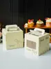Caixa para Bolo de 4 polegadas com Alça Caixa de Embalagem para Bolo de Aniversário para Crianças Mousse Doces Assados Caixa de Embalagem de 4 polegadas de Altura