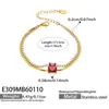 Pulsera de Cadena Doble Capa con Hojas Completamente de Circonita Estilo Europeo y Americano de Lujo Ligero, Acero Inoxidable Chapado en Oro Real de 18K, Joyería Minimalista de Nicho