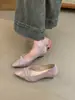 Zapatos de noche Chuyuji estilo francés para mujer, nuevo modelo primavera-verano 2026, estilo elegante de socialité con lazo y tacón grueso