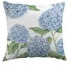 Funda de almohada de hortensia azul para primavera nueva Temu Amazon Transfronteriza Funda de almohada para oficina, dormitorio, sofá