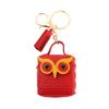 Mini bolso creativo de cuero con forma de búho, bonito bolso para auriculares Bluetooth, bolso de almacenamiento, llavero, bolso colgante